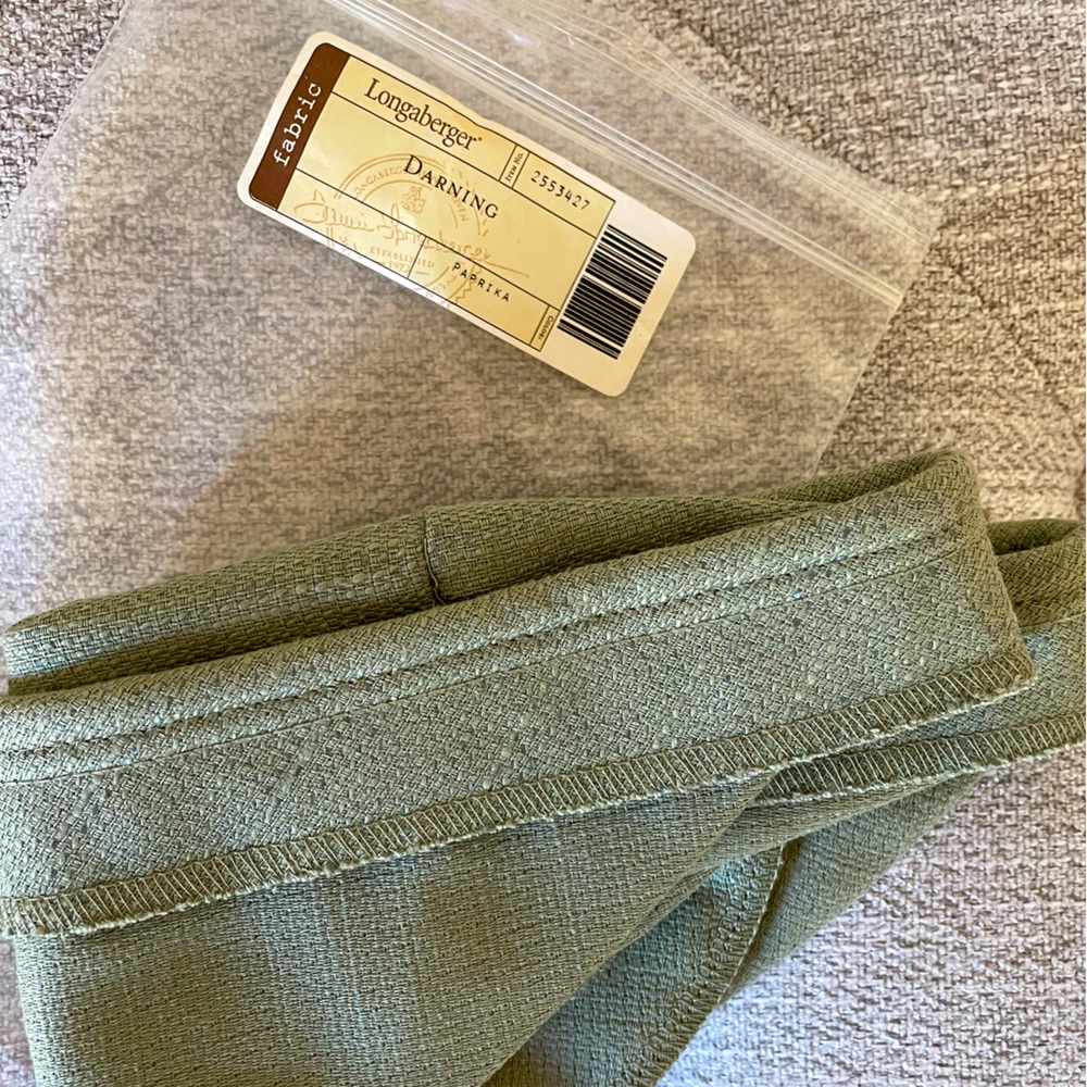 Longaberger Darning Basket Liner-SAGE